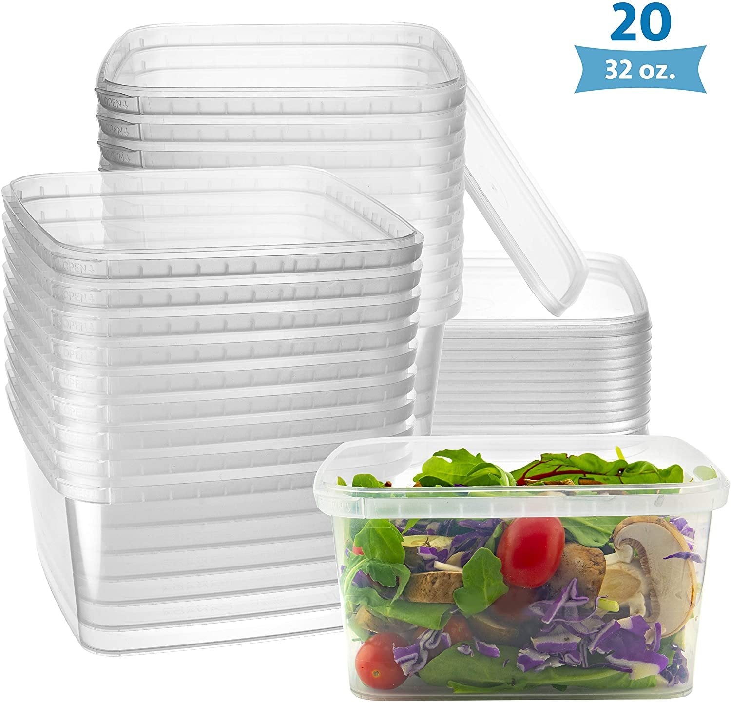 32 oz Food Storage Lightweight Deli Containers to Take-out or Storage - 50  Packs