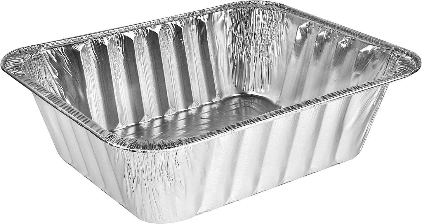 8x8 Foil Pans With Lids (20 Count) Inch Square Aluminum Covers Disposable  Food