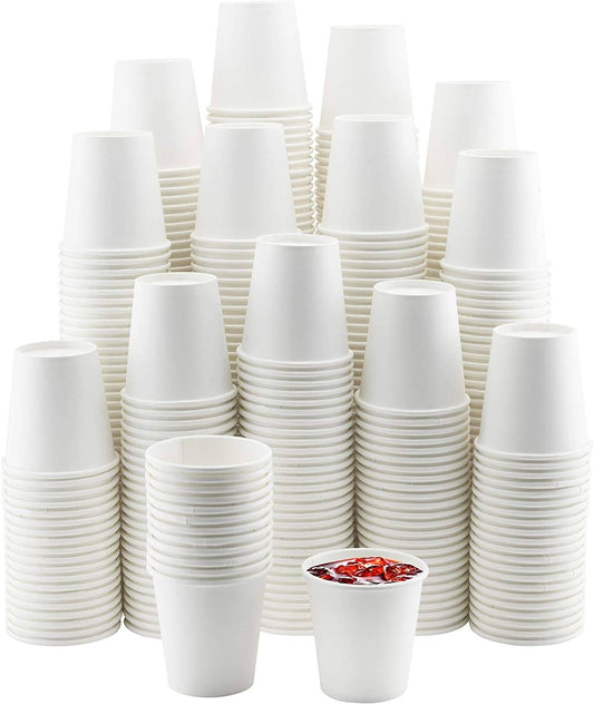 NYHI 500-Pack 6 oz white paper disposable cups for hot and cold beverages