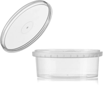  8-oz. Square Clear Deli Containers with Lids, Stackable,  Tamper-Proof BPA-Free Food Storage Containers, Recyclable Space Saver  Airtight Container for Kitchen Storage, Meal Prep, Take Out