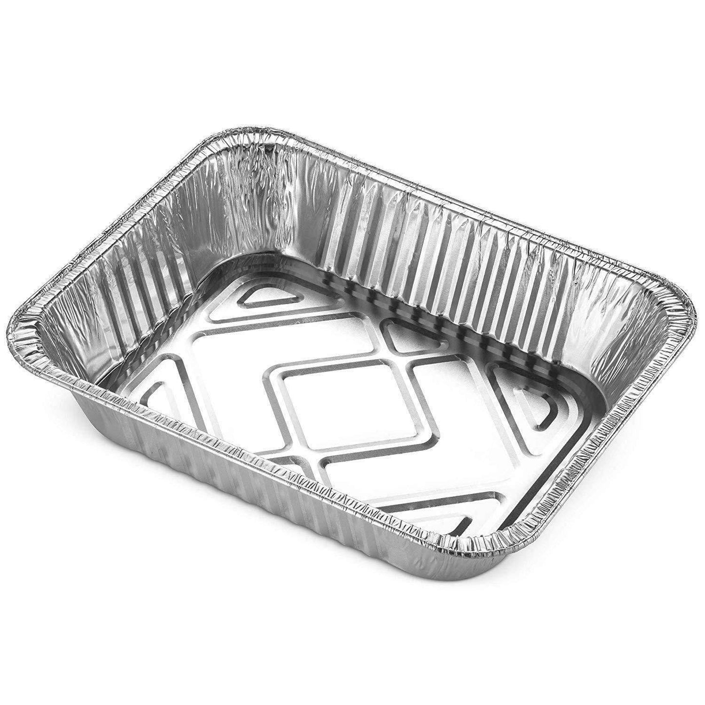 NYHI 9 x 13 ” Aluminum Foil Pans (30 Pack) | Durable Disposable Grill Drip Grease Tray | Half-Size Deep Steam Pan and Oven Buffet Trays | Food Containers for Catering, Baking, Roasting | Made in USA - NY-HI