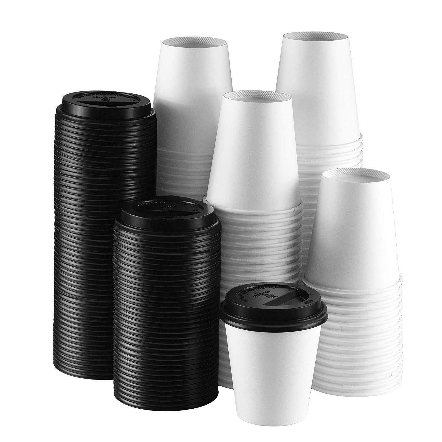 NYHI CUPS WITH BLACK LIDS (100, 12 oz) - NY-HI