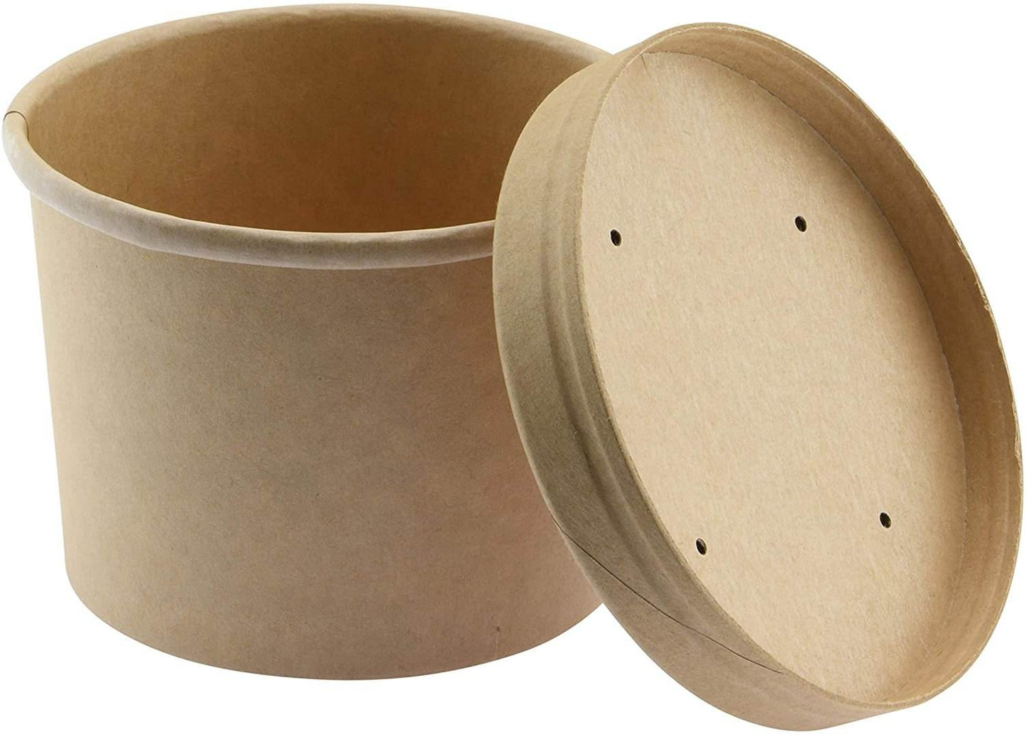 NYHI Kraft Paper Soup Storage Containers With Lids | 12 Ounce Insulated Take Out Disposable Food Storage Container Cups For Hot & Cold Foods | Eco Friendly To Go Soup Bowls With Vented Lid | 50 Pack - NY-HI