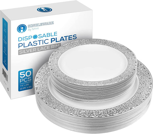 Best Deal for OIPYI 85Pcs Banquet Tableware Transparent Plastic Plate