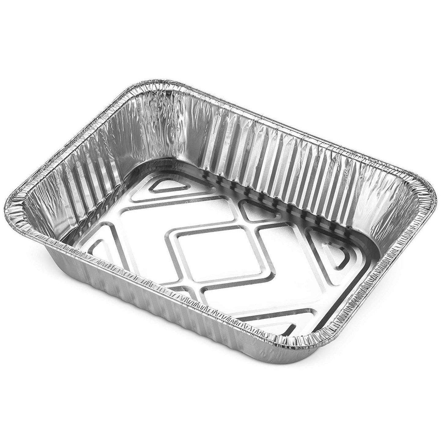 NYHI 9 x 13 ” Aluminum Foil Pans (30 Pack) | Durable Disposable Grill Drip Grease Tray | Half-Size Deep Steam Pan and Oven Buffet Trays | Food Containers for Catering, Baking, Roasting | Made in USA - NY-HI