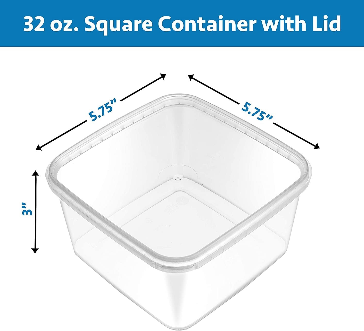 Total Home Medium Square Food Storage Containers, 32 oz, 4 ct | CVS