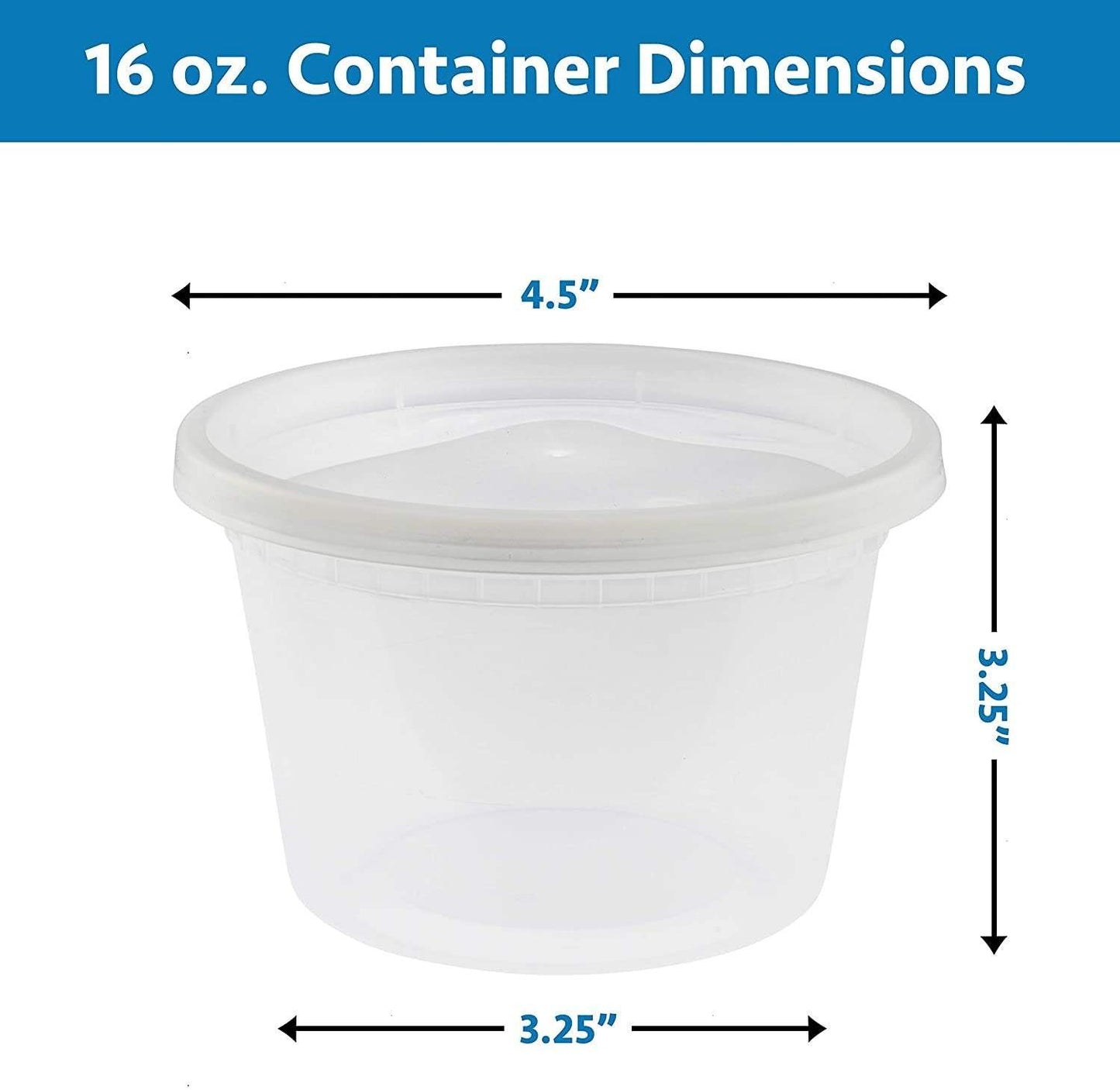 16-Ounce Clear Deli Containers with Lids | Stackable, BPA-Free Food Storage Container Set | Recyclable Space Saver Airtight Container for Kitchen Storage, Meal Prep, Take Out | 40 Pack - NY-HI