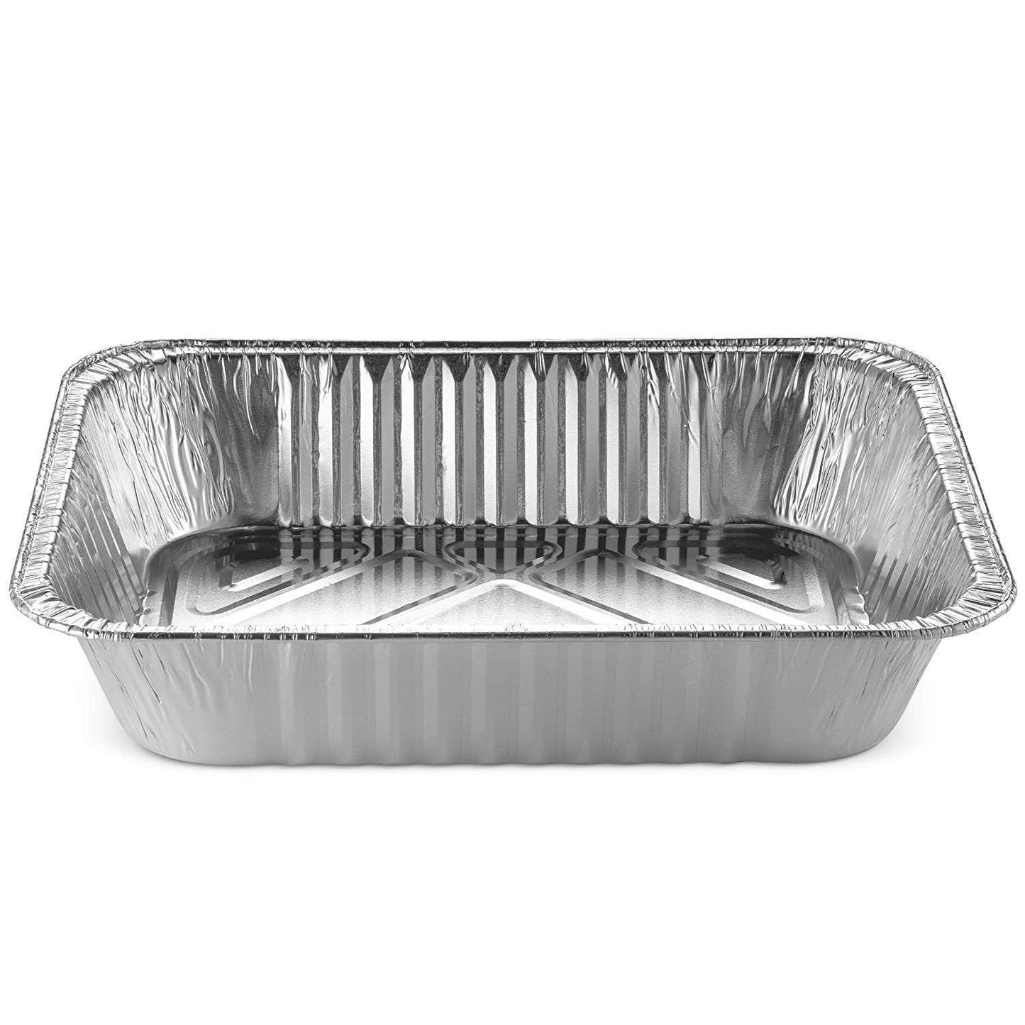 NYHI 9 x 13 ” Aluminum Foil Pans (30 Pack) | Durable Disposable Grill Drip Grease Tray | Half-Size Deep Steam Pan and Oven Buffet Trays | Food Containers for Catering, Baking, Roasting | Made in USA - NY-HI