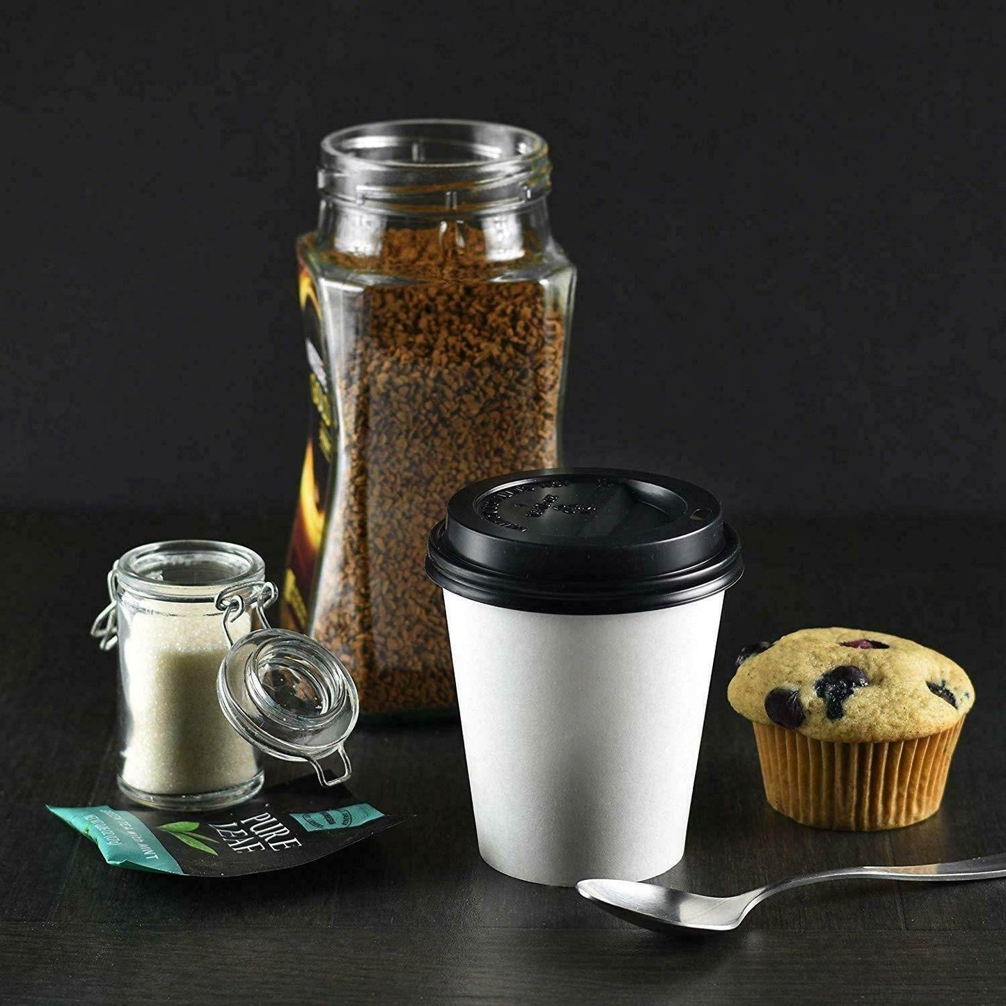 NYHI CUPS WITH BLACK LIDS (100, 12 oz) - NY-HI