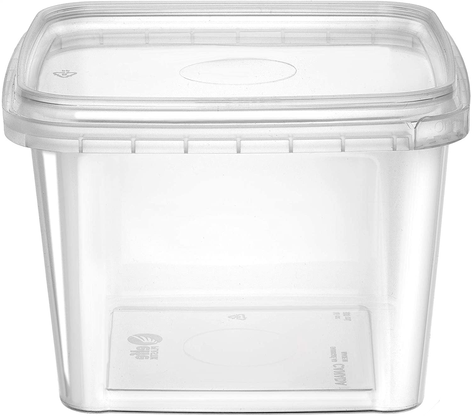 16 oz Rectangular Microwavable Food Containers, Clear Base & Lid - 818-16C